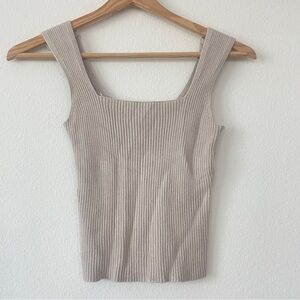 Abercrombie Square Neck Ribbed Beige Tank Top